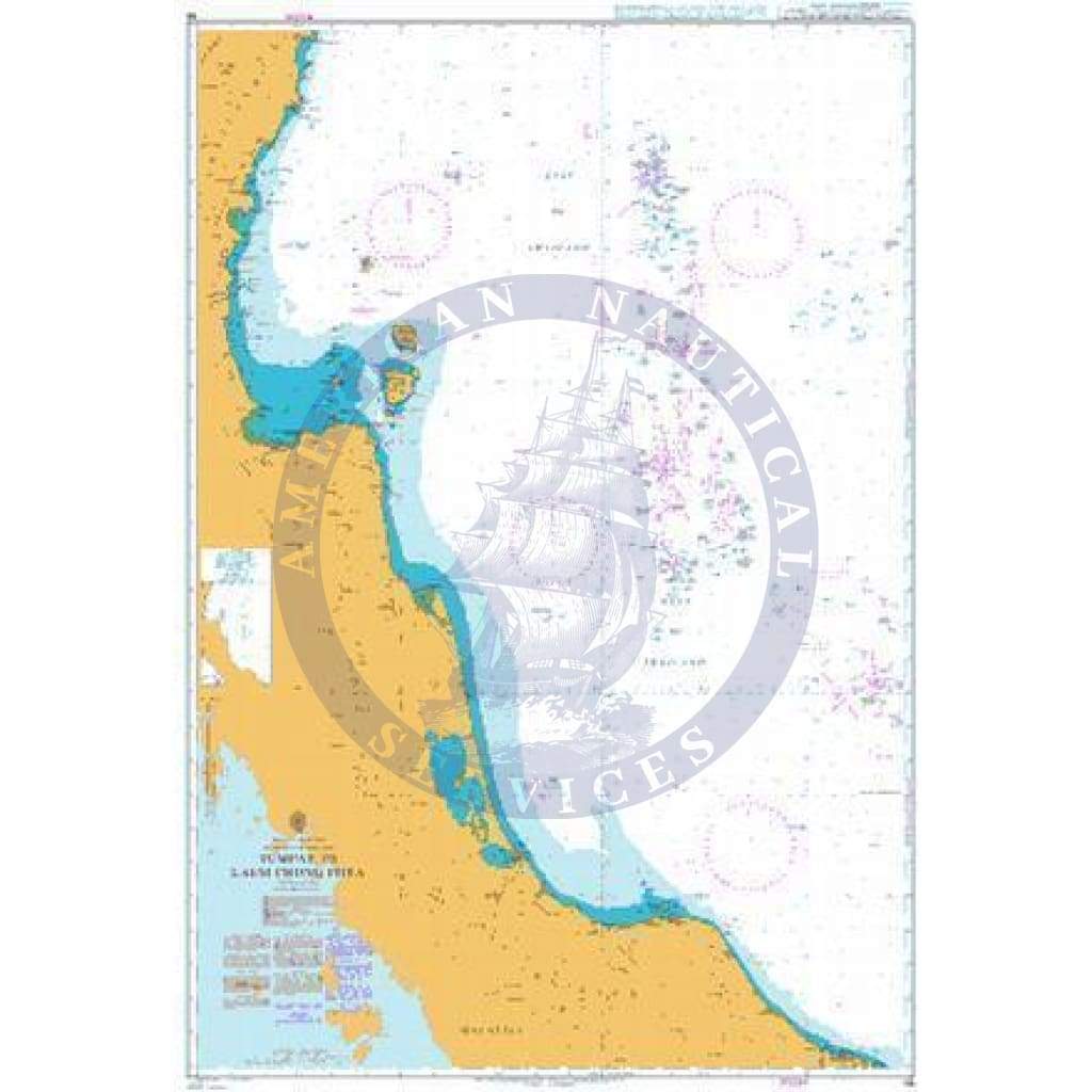 British Admiralty Nautical Chart 66: Gulf of Thailand, Malaysia and Thailand, Tumpat to Laem Chong Phra