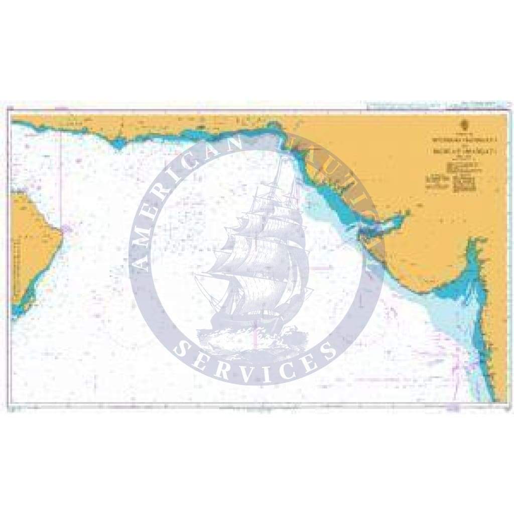 British Admiralty Nautical Chart 707: Arabian Sea, Mumbai (Bombay) to Muscat (Masqat)