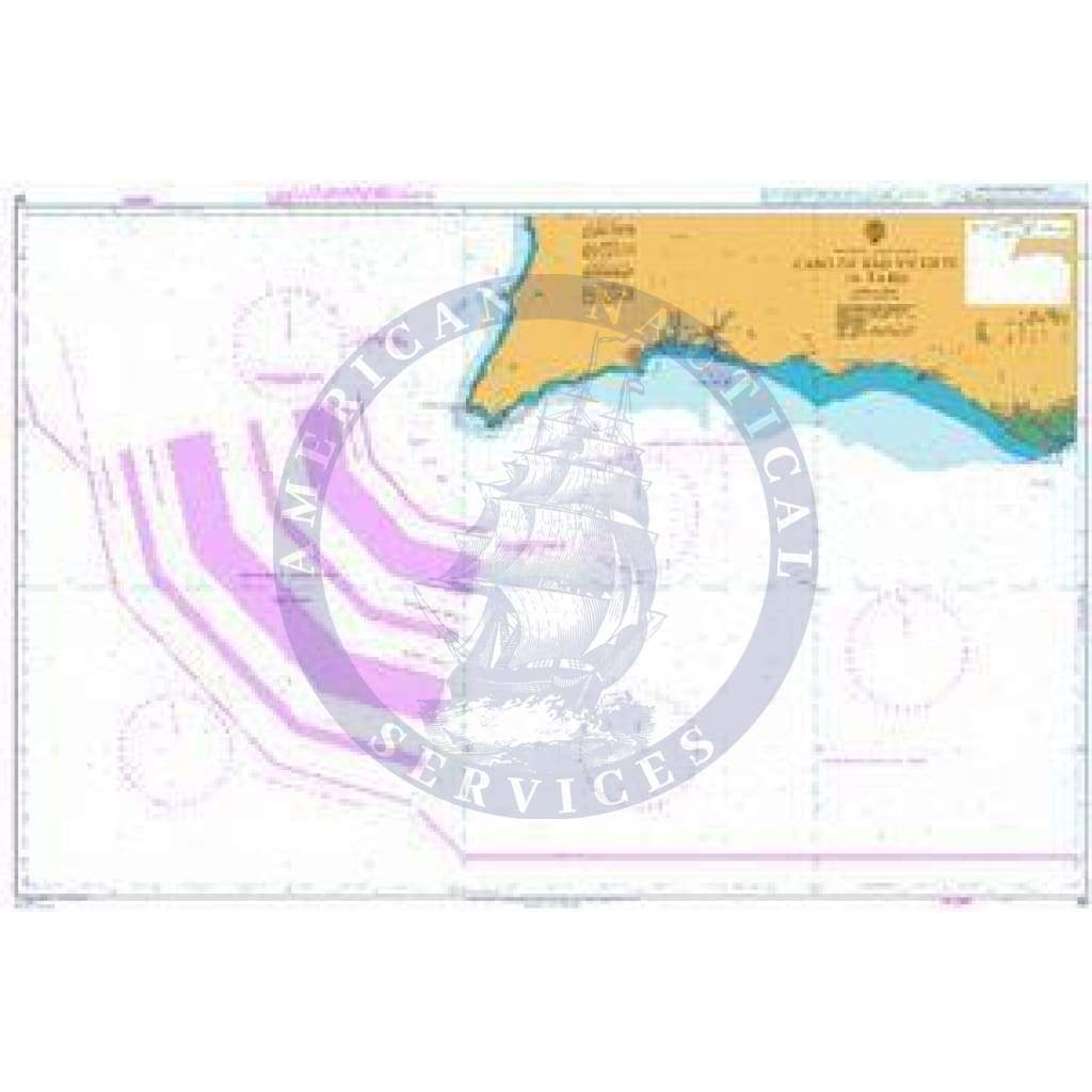 British Admiralty Nautical Chart 89: Cabo de Sao Vicente to Faro