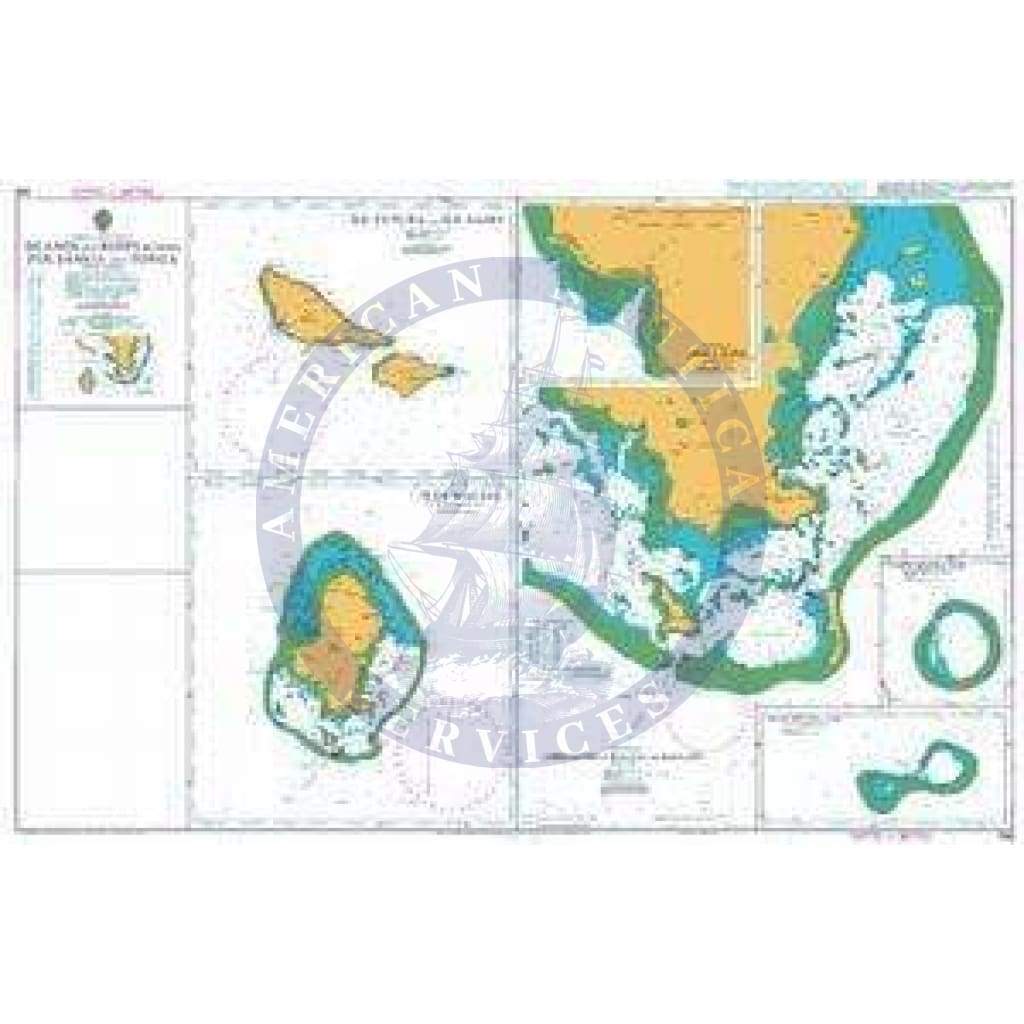 British Admiralty Nautical Chart 968: South Pacific Ocean, Islands and Reefs between Fiji, Samoa and Tonga