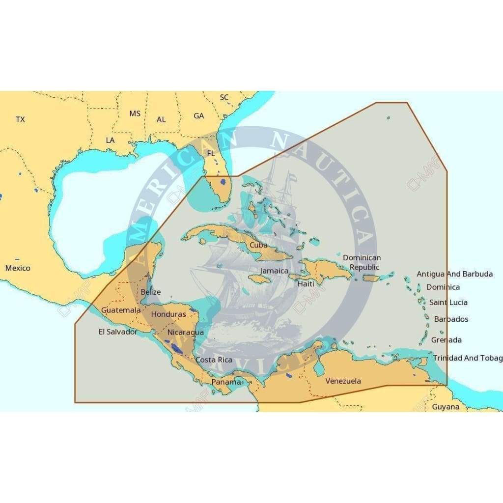 C-Map 4D Chart NA-D065: The Caribbean and Central America (Update)