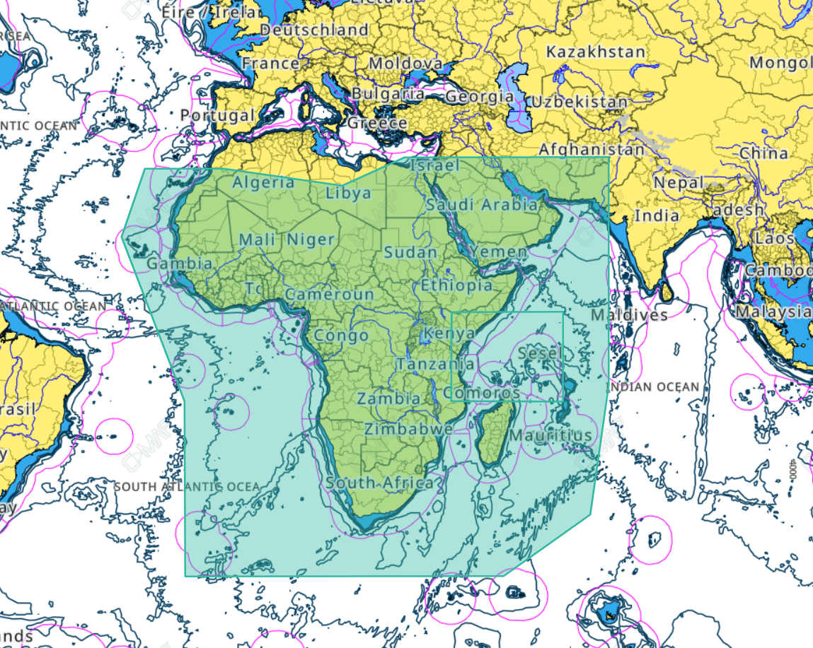 C-Map Max-N+ Chart AF-Y050: Africa & Arabic Sea