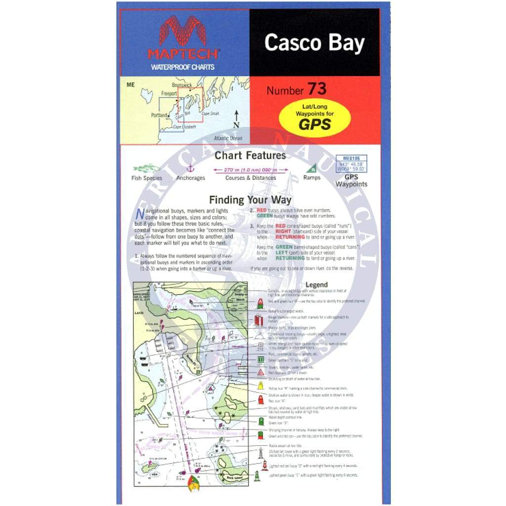 Casco Bay Waterproof Chart, 2nd Edition Amnautical