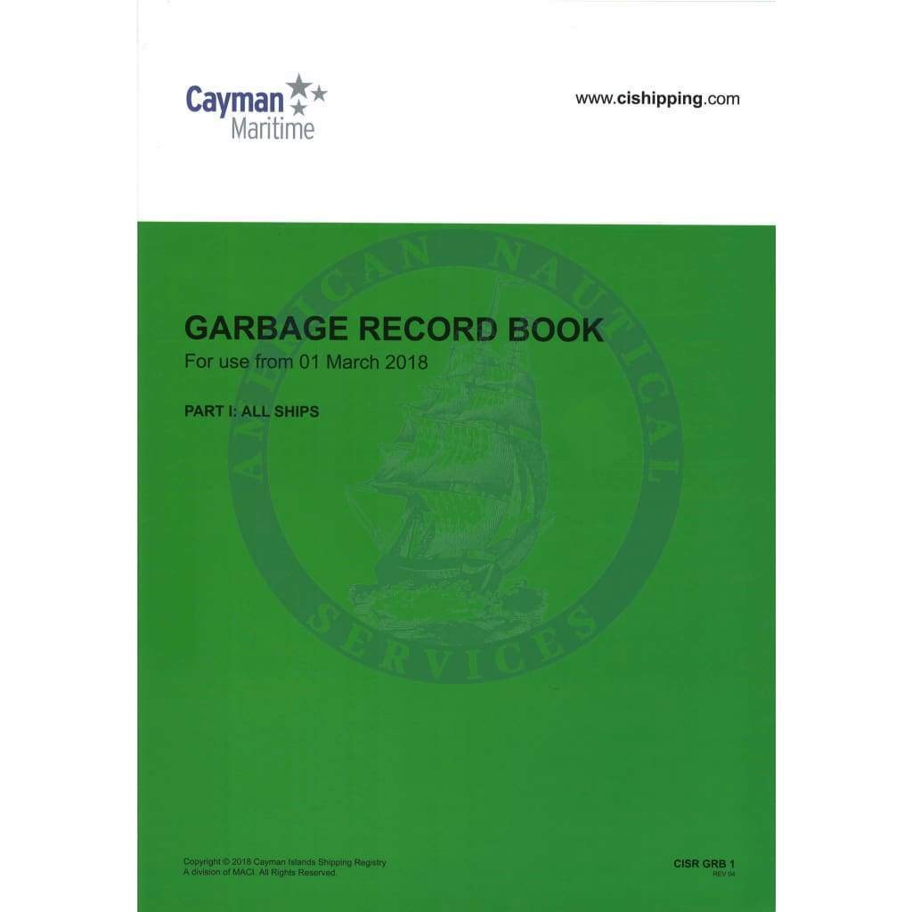 Cayman Islands Garbage Record Book (Part I: All Ships)