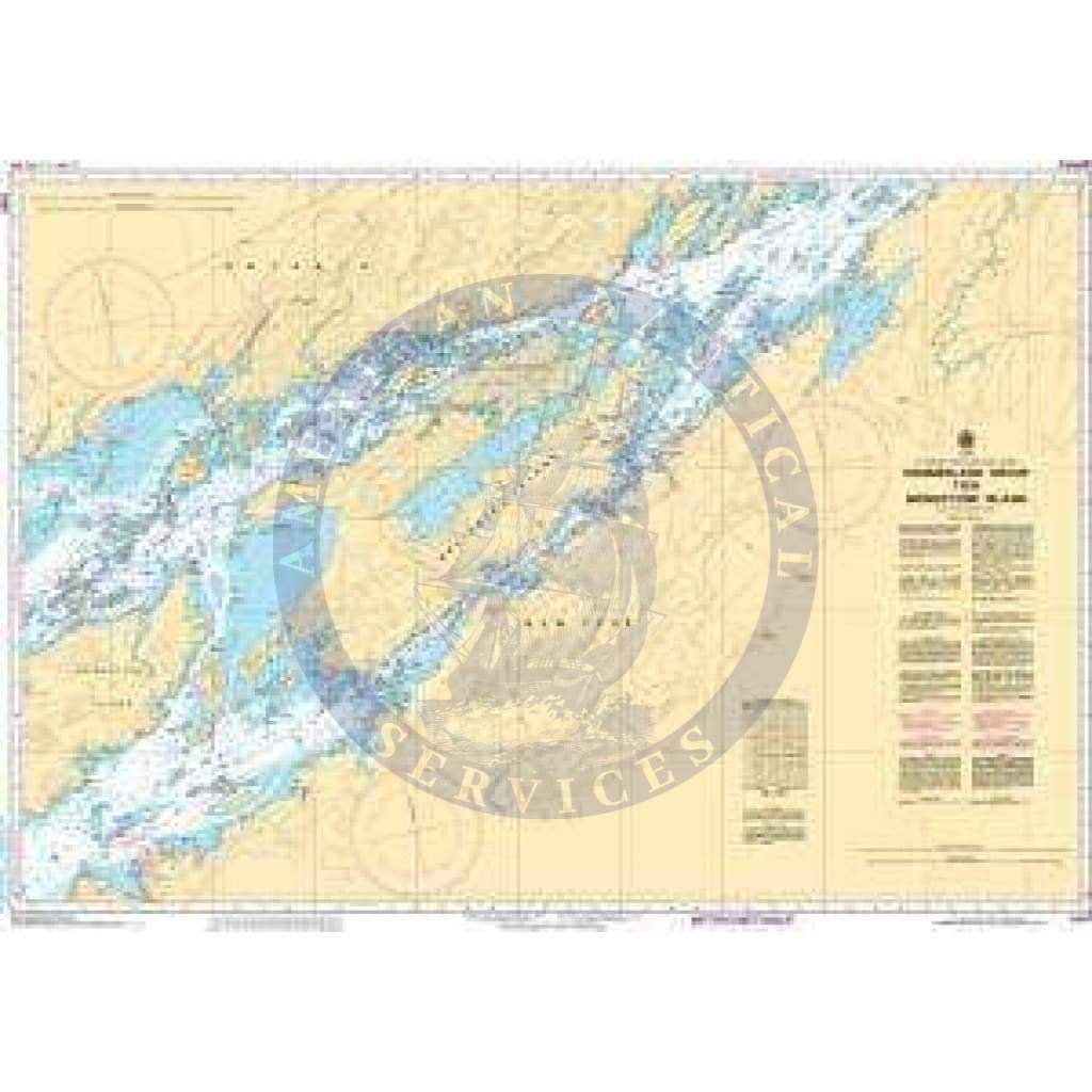 CHS Nautical Chart 1437: Summerland Group to/à Grindstone Island
