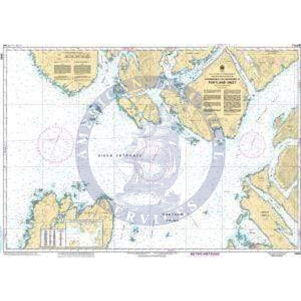 CHS Nautical Chart 3960: Approaches to/Approches à Portland Inlet