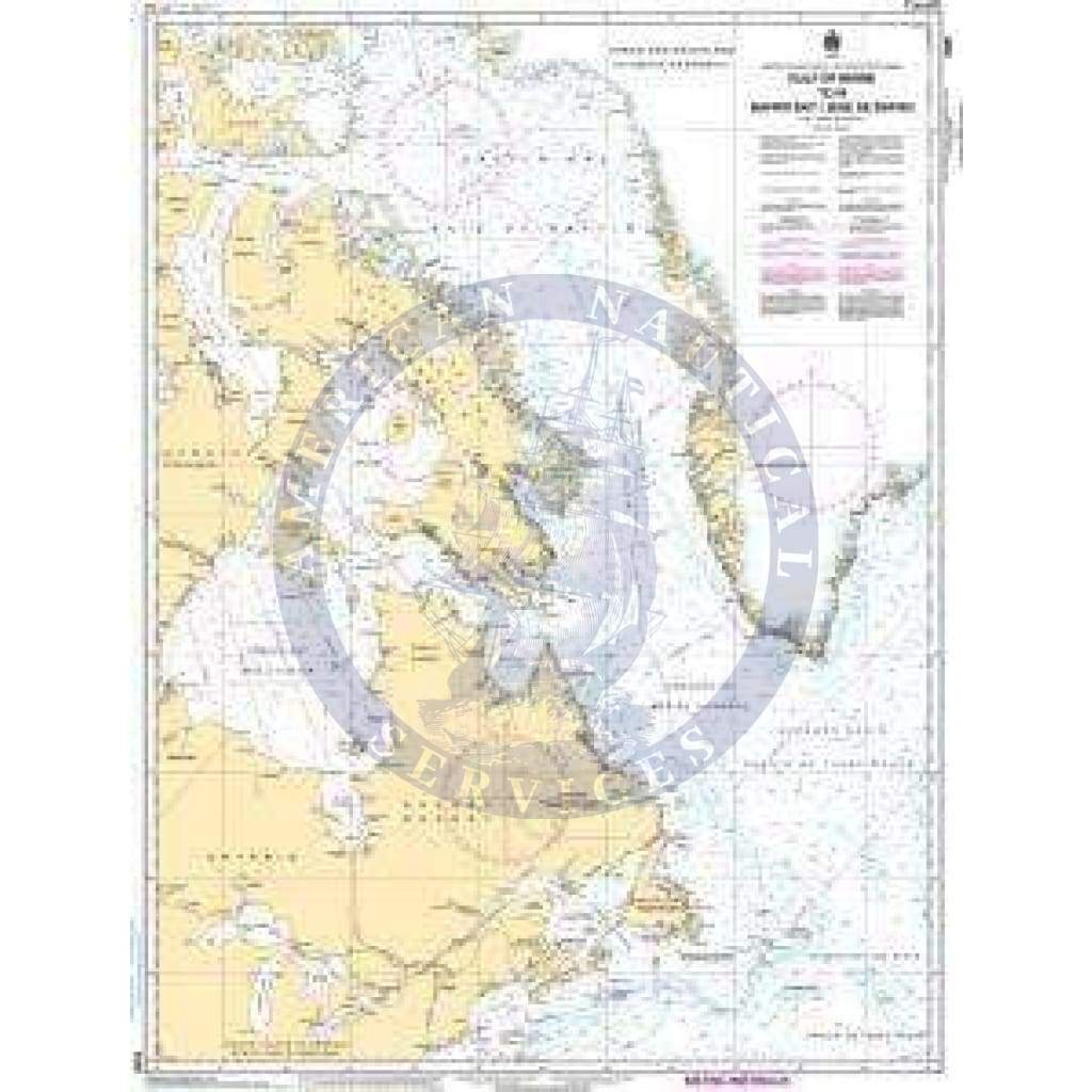 CHS Nautical Chart 4000: Gulf of Maine to/à Baffin Bay / Baie de Baffin