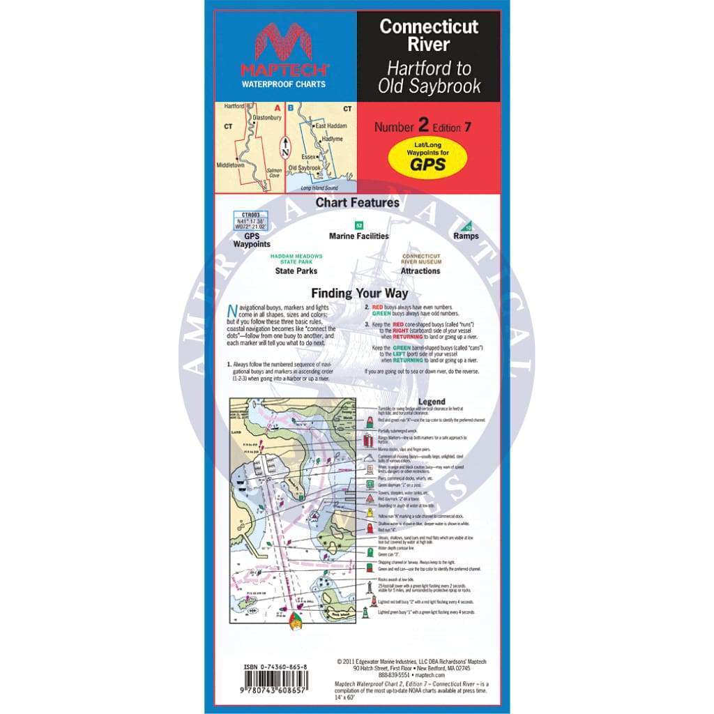 Connecticut River Waterproof Chart, 7th Edition