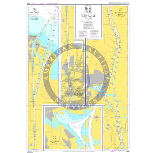 Egyptian Navy Hydrographic Department: Suez Canal Chart SC1, 2nd Edition, Dated August 2016