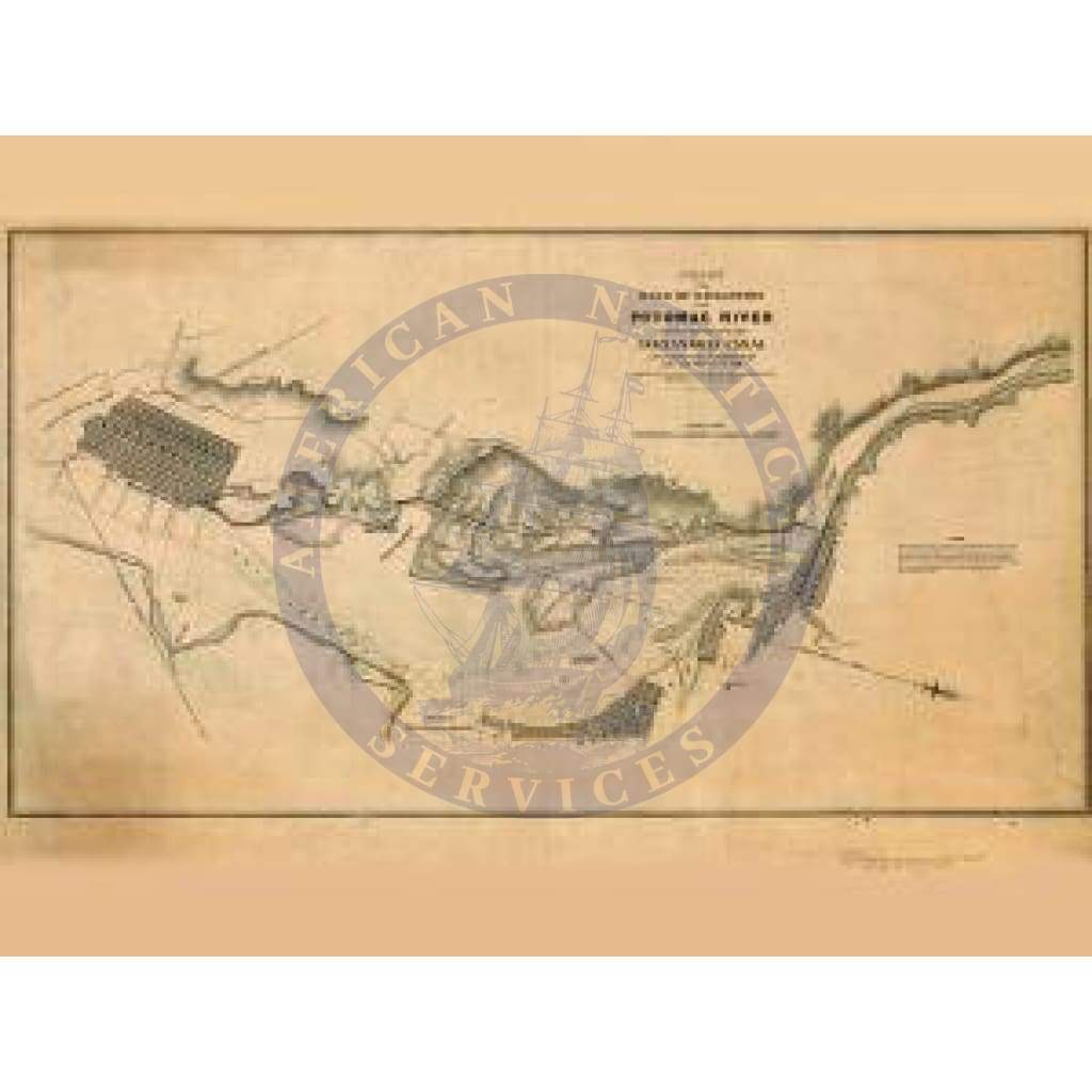 Historical Nautical Chart 00-10-1838: VA, Potomac River Year 1838