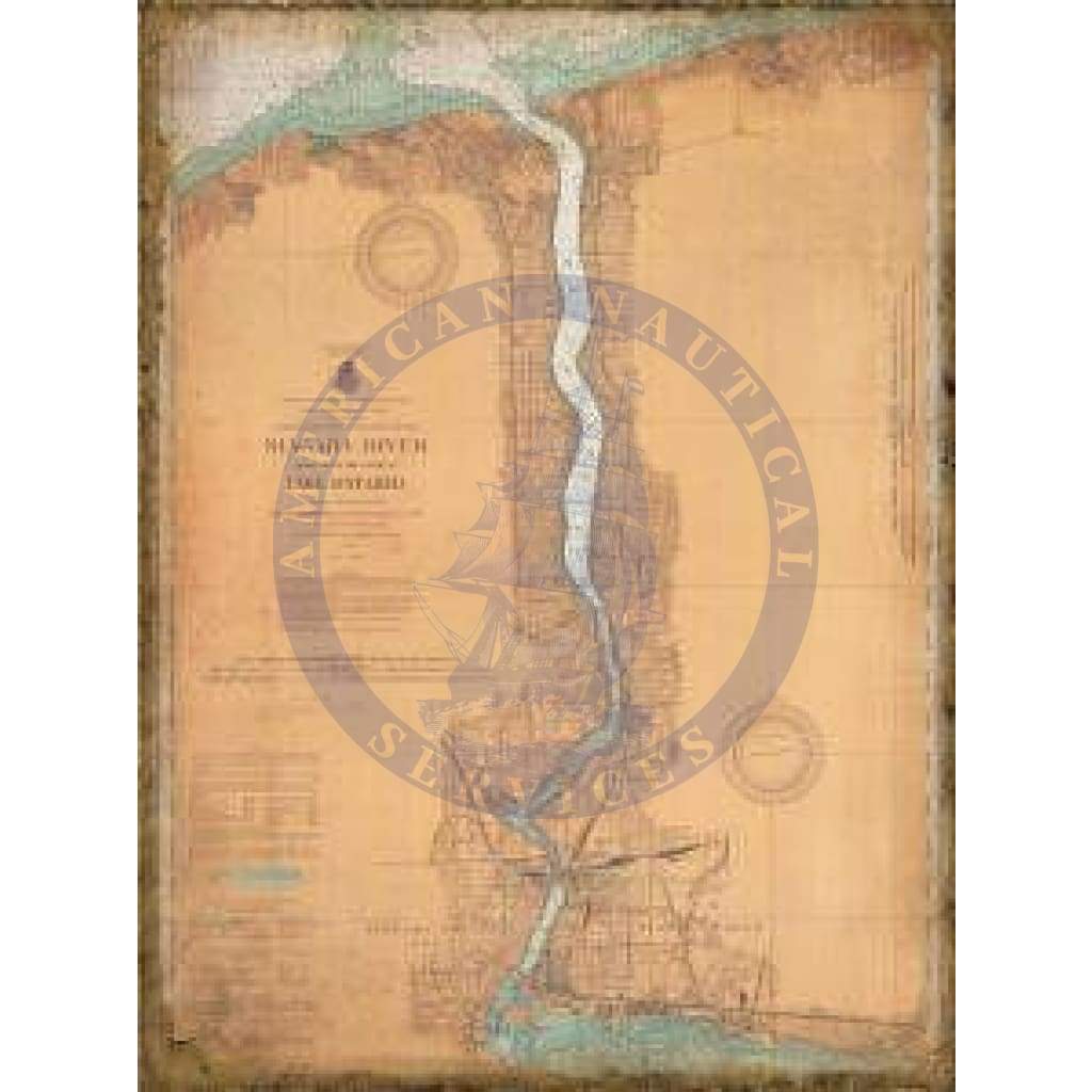 Historical Nautical Chart 256-11-1914: NY, Niagara River From Above The Falls Year 1914