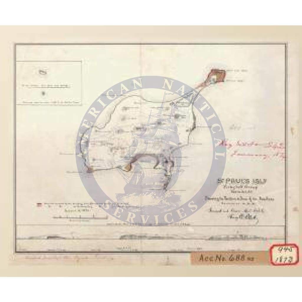 Historical Nautical Chart 688-1-1874: AK, St Pauls Island Year 1874