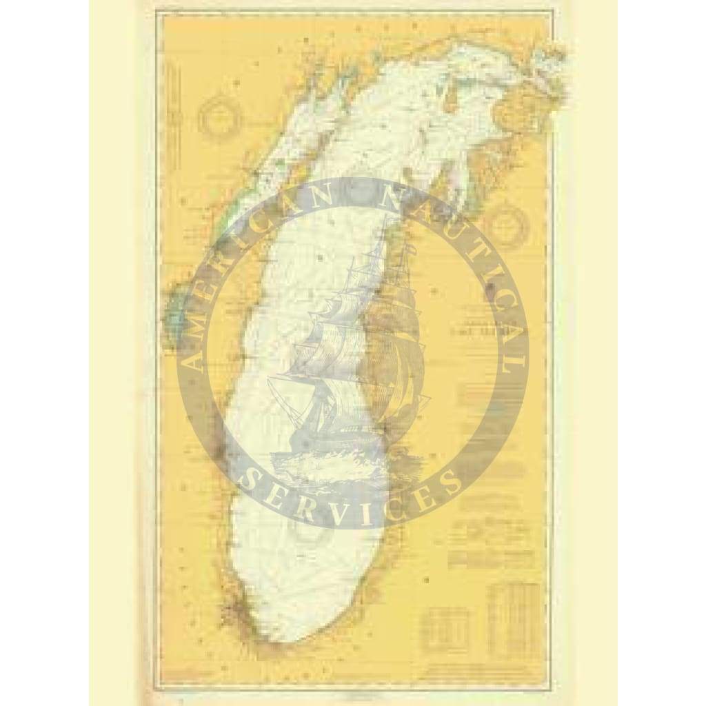 Historical Nautical Chart 7-1-1919: IL, General Chart of Lake Michigan Year 1919