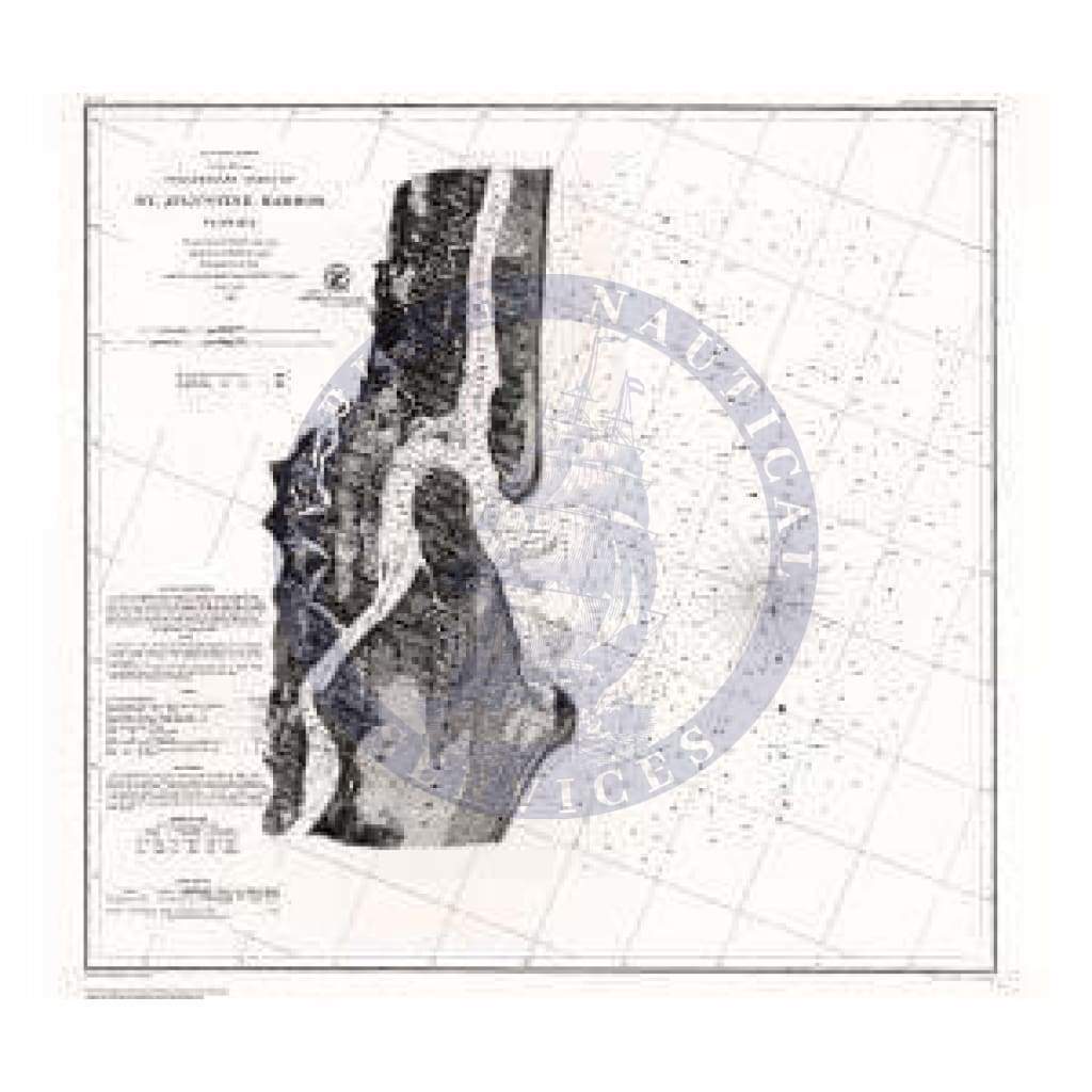 Historical Nautical Chart CP1069C: FL, St. Augustine Harbor Year 1861