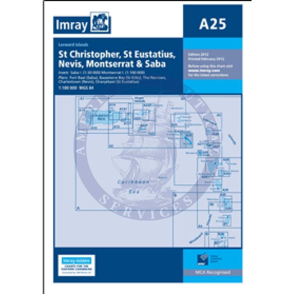 Imray Chart A25: St Eustatius, St Christopher, Nevis, Monserrat and Saba