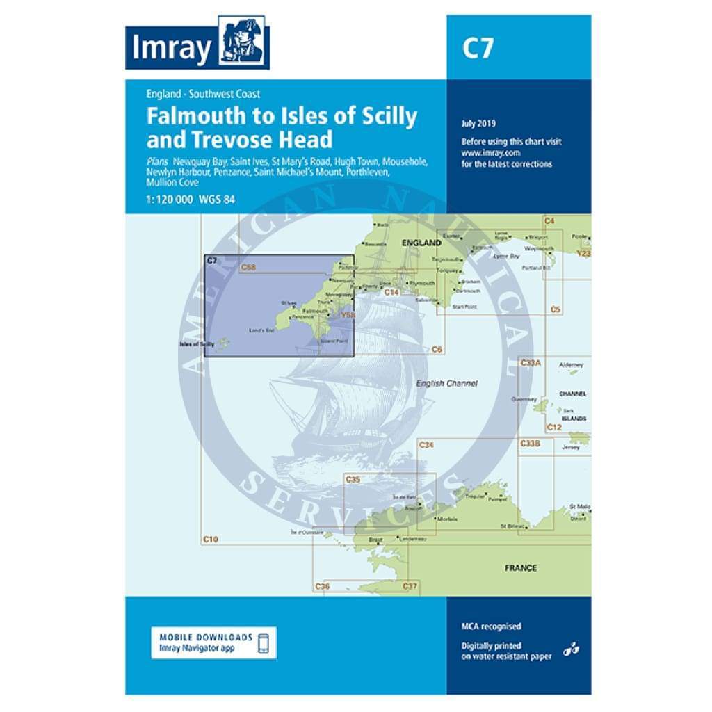 Imray Chart C7: Falmouth to Isles of Scilly and Trevose Head