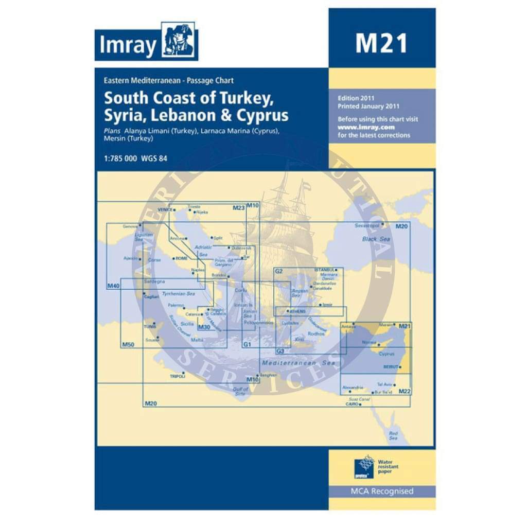 Imray Chart M21: South Coast of Turkey, Syria, Lebanon and Cyprus