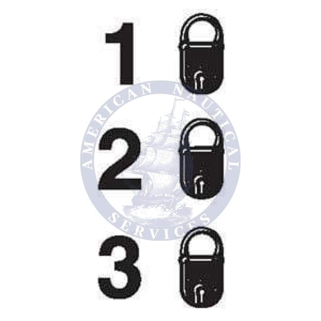 ISPS Code Sign: Lock Status, All Security Levels Locked, 50mm x 25mm