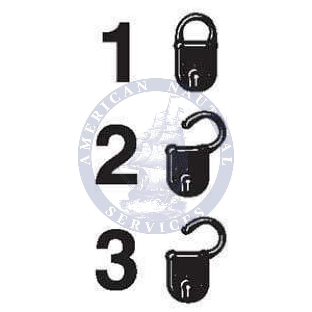 ISPS Code Sign: Lock Status, Security Level 1 Unlocked, 50mm x 25mm