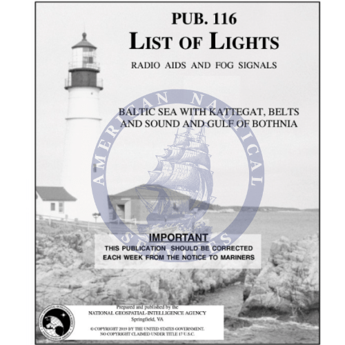 List of Lights Pub. 116 - Baltic Sea with Kattegat, Belts and Sound and Gulf of Bothnia, 2021 Edition