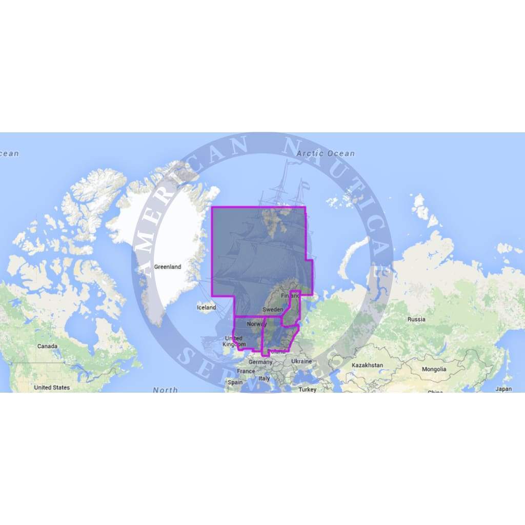 MapMedia C-MAP Mega Wide Vector Chart: MWVJENM019MAP - North and Baltic Seas