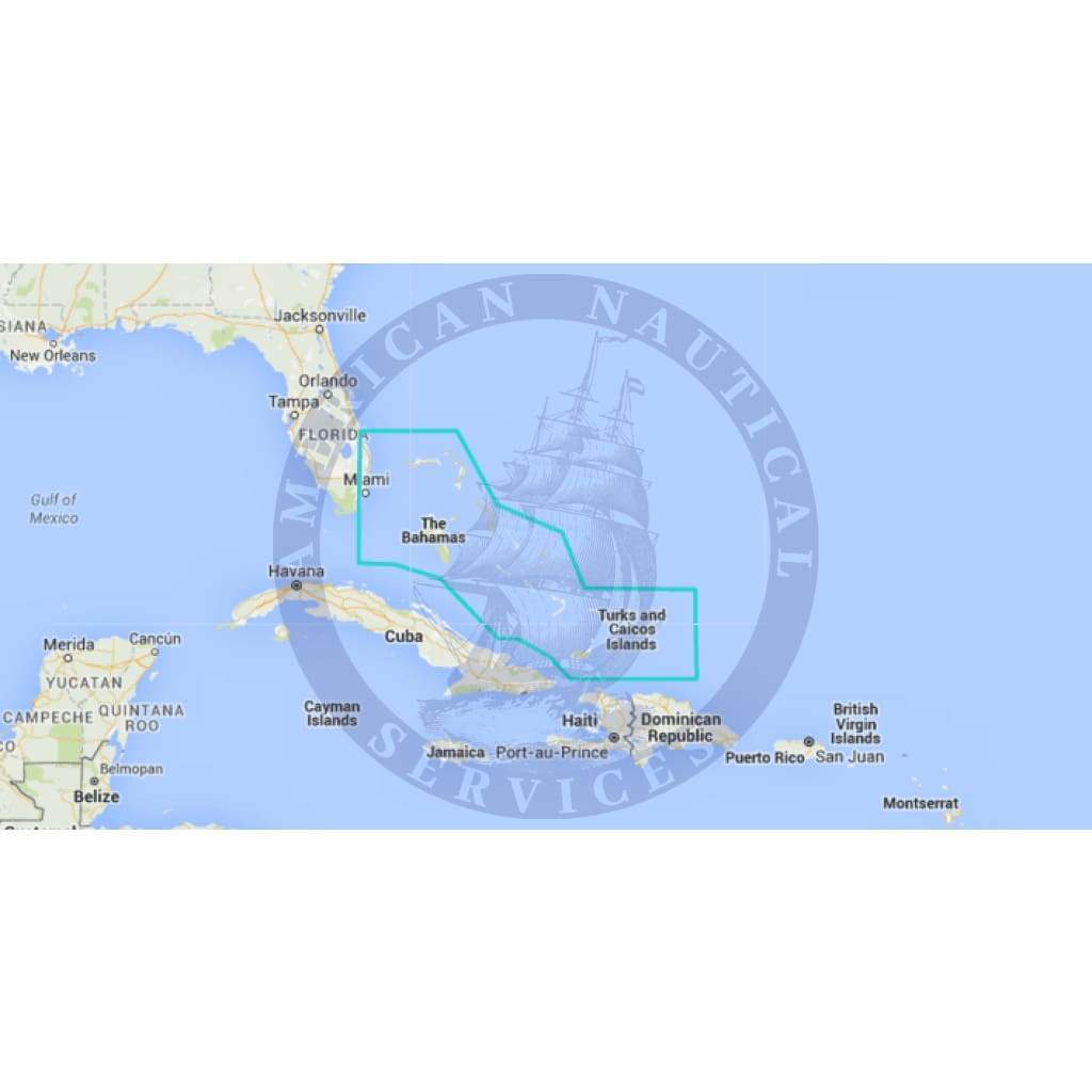 MapMedia C-MAP Wide Raster Chart: WRJNA01MAP - Bahamas Explorer charts (Update)