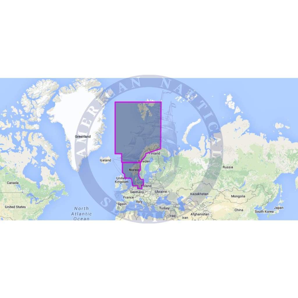 MapMedia C-Map Wide Vector Chart: WVJENM300MAP - North Sea and Denmark