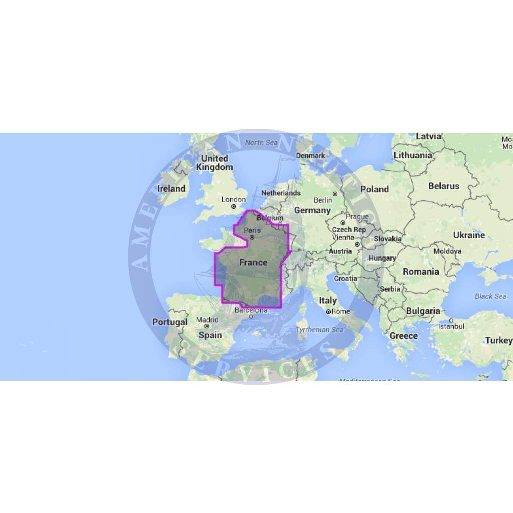 MapMedia C-Map Wide Vector Chart: WVJEWM225MAP - France Inland (Update)