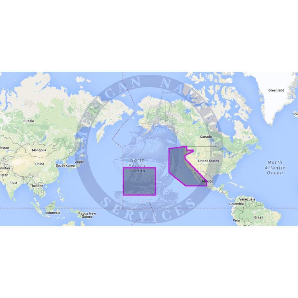 MapMedia C-MAP Wide Vector Chart: WVJNAM024MAP - USA - West Coast & Hawaii (Update)