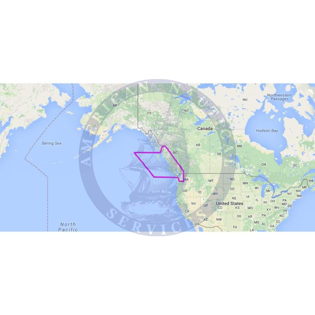 MapMedia C-Map Wide Vector Chart: WVJNAM025MAP - Canada - West (Update)