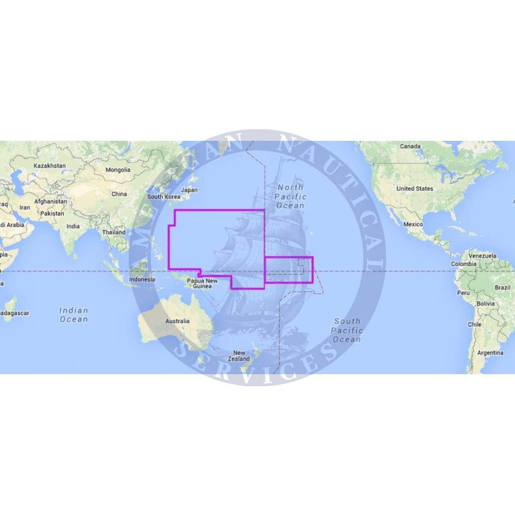 MapMedia C-Map Wide Vector Chart: WVJPCM203MAP - Carolinas, Kiribati, Marshall, Marianas (Update)