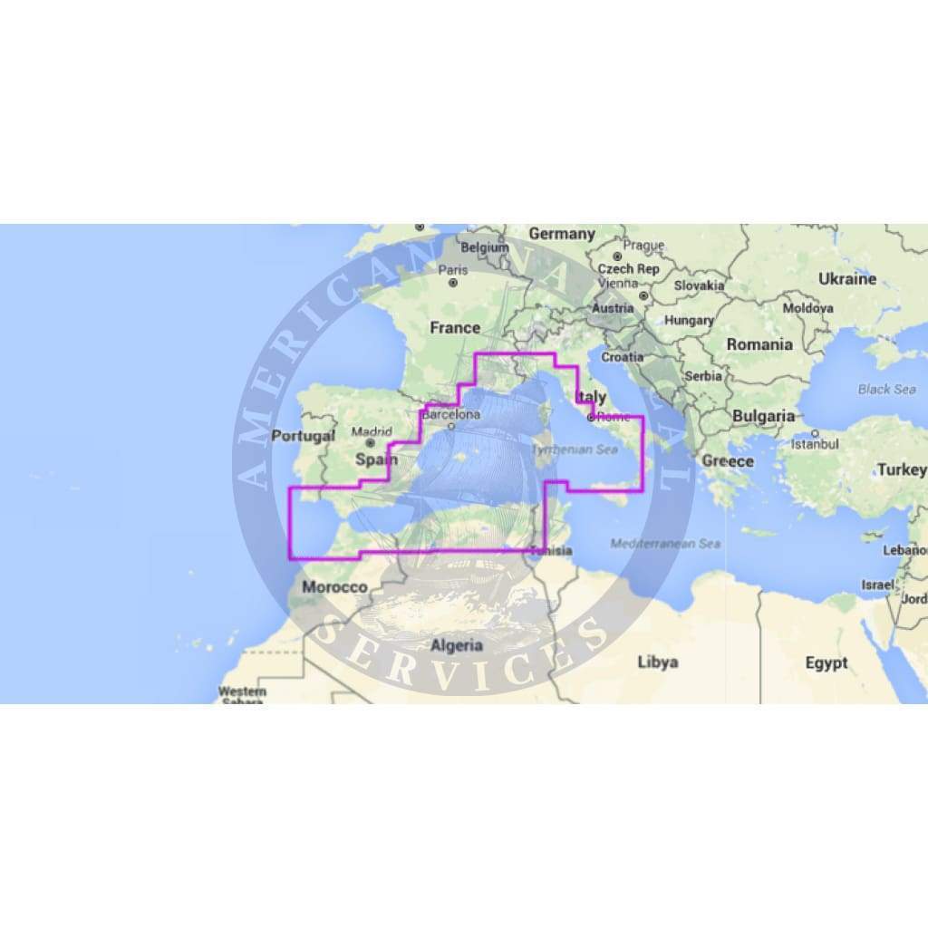 MapMedia Navionics Wide Vector Chart: WVNEM32MAP - Mediterranean Sea - West (Update)