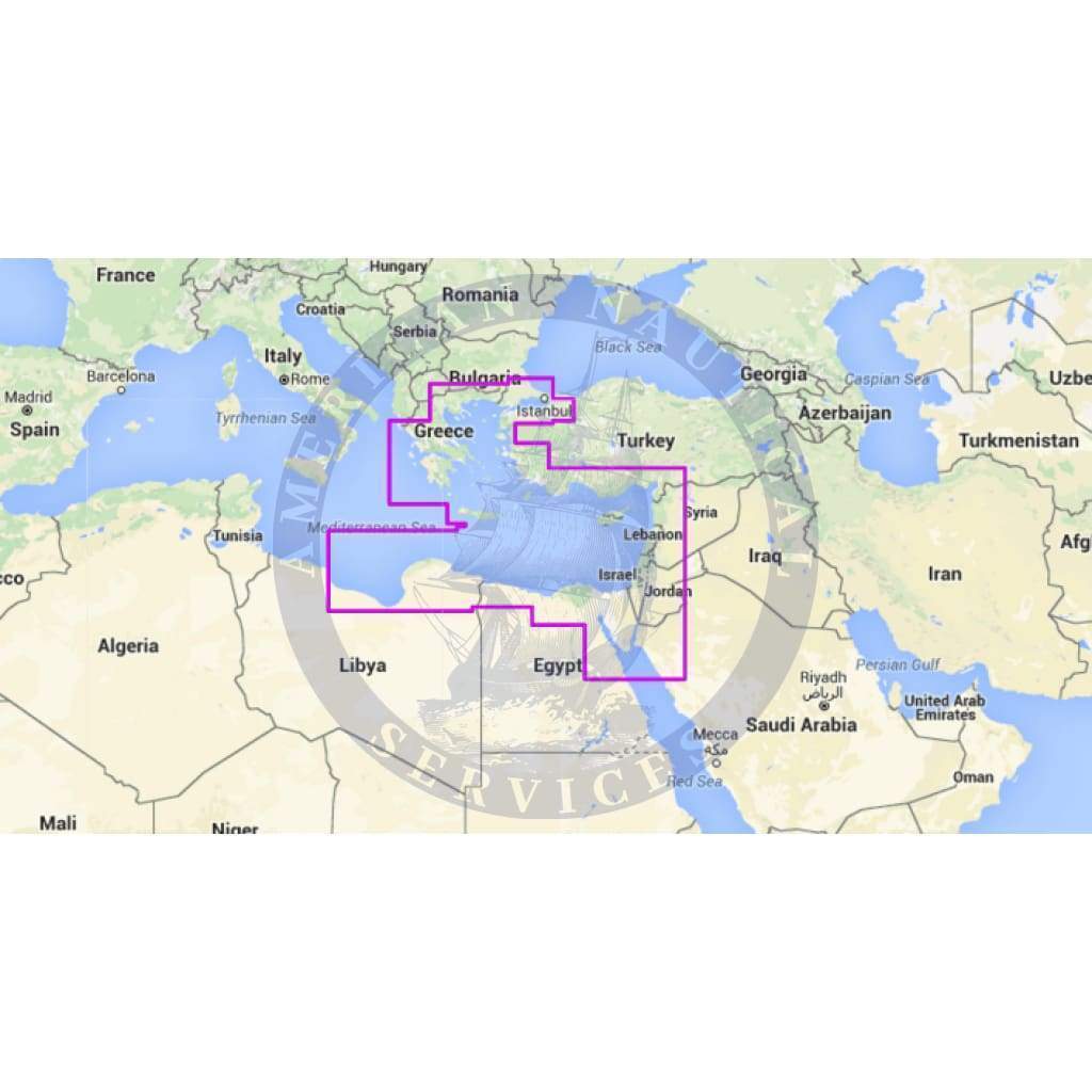 MapMedia Navionics Wide Vector Chart: WVNEM34MAP - Mediterranean Sea - East (Update)