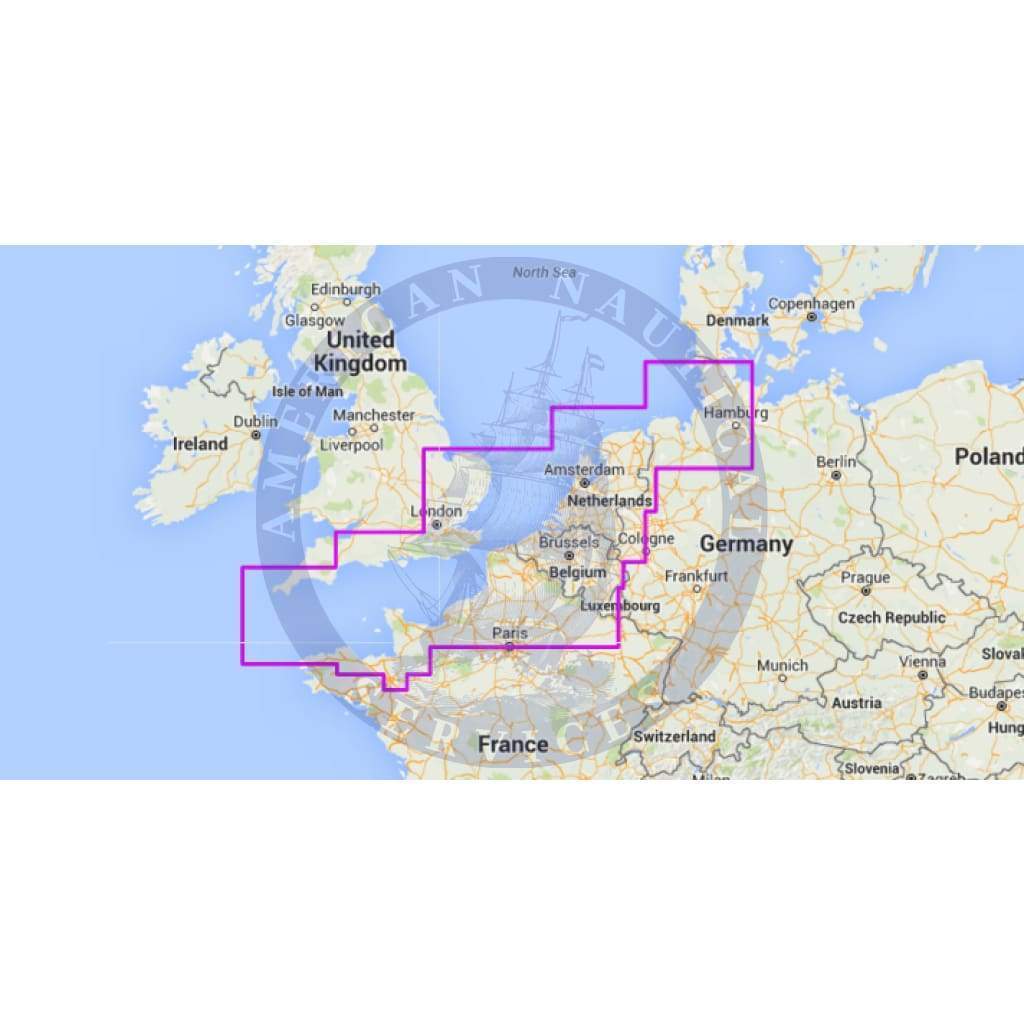 MapMedia Navionics Wide Vector Chart: WVNEW25MAP - English Channel - Hamburg (Update)
