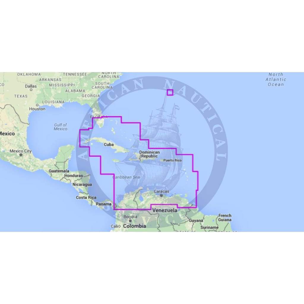 MapMedia Navionics Wide Vector Chart: WVNNA908MAP - Caribbean & Bermuda (Update)