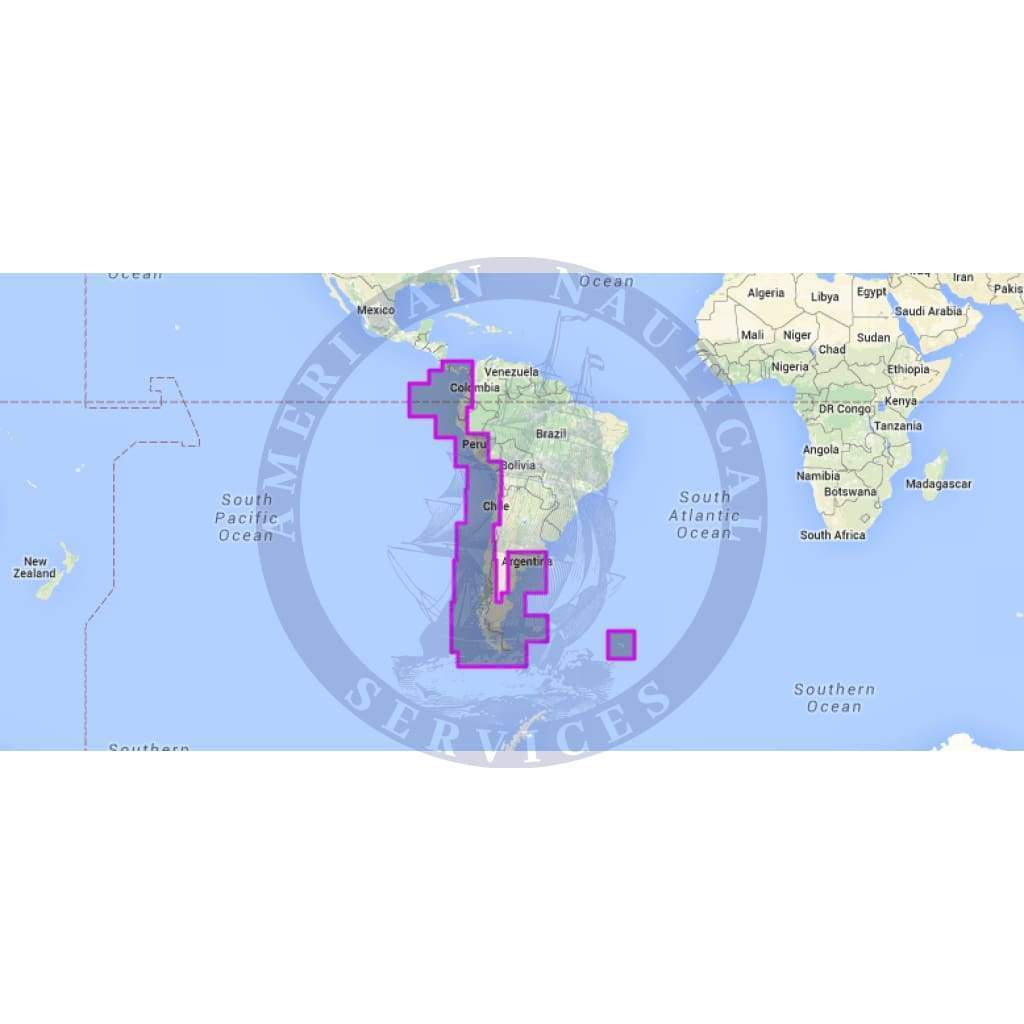 MapMedia Navionics Wide Vector Chart: WVNSA910MAP - South America - West (Update)