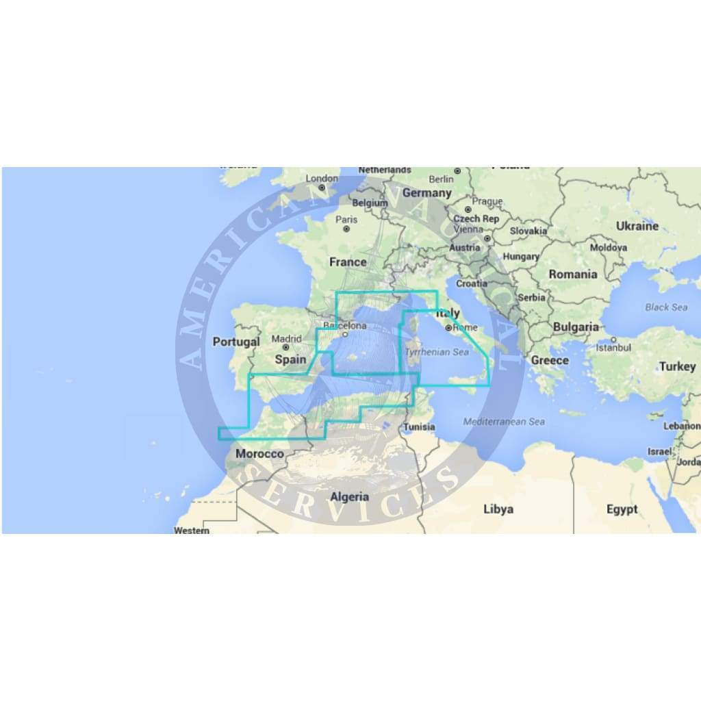 MapMedia Wide Raster Chart: WRMEM32MAP - Mediterranean Sea - West (Update)