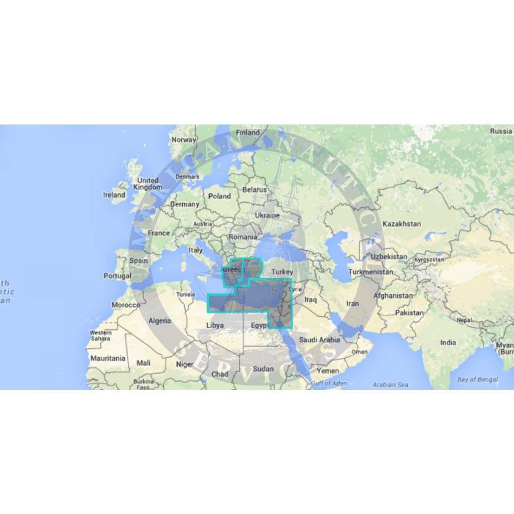 MapMedia Wide Raster Chart: WRMEM34MAP - Mediterranean Sea - East (Update)