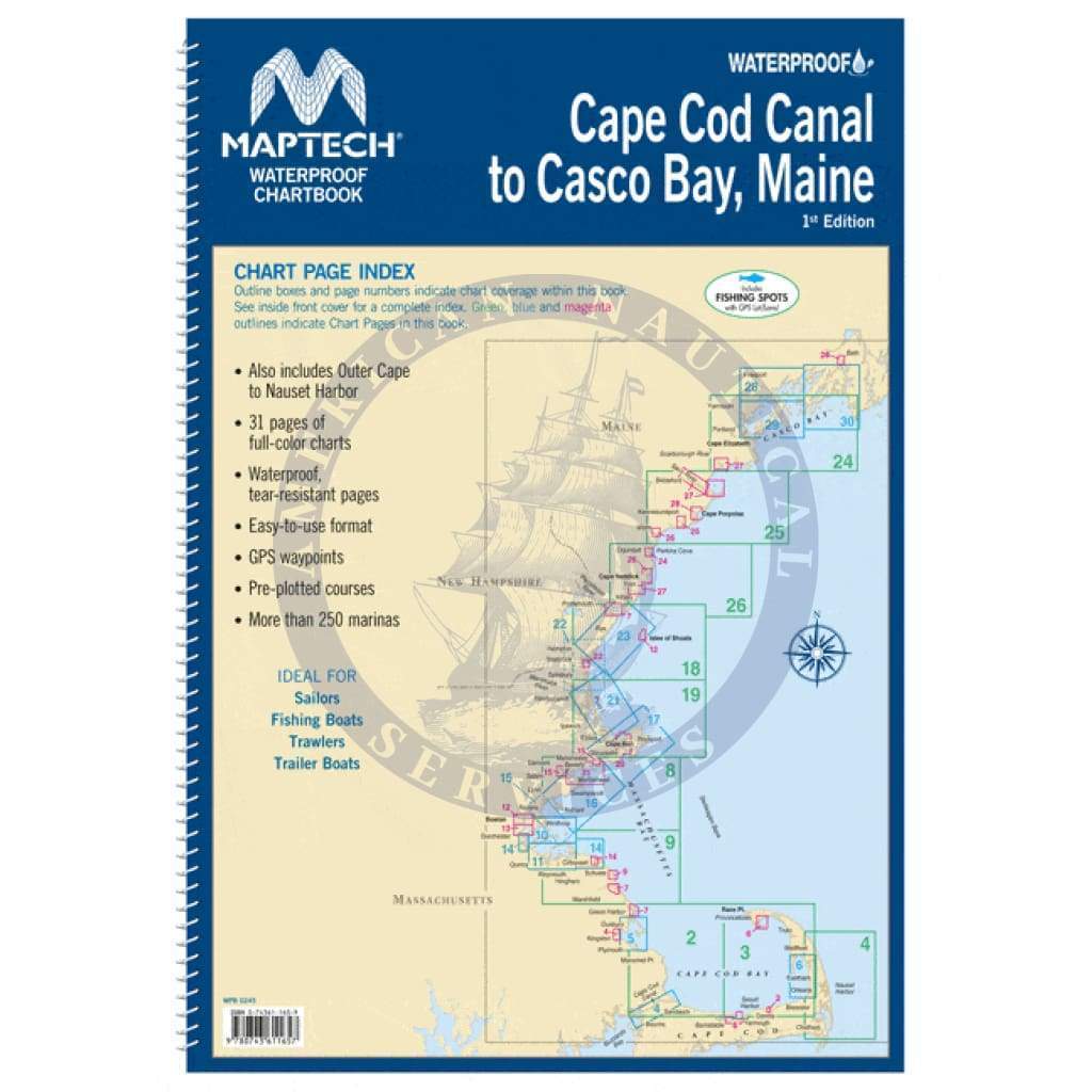Maptech Waterproof Chartbook Cape Cod Canal to Casco Bay, Maine
