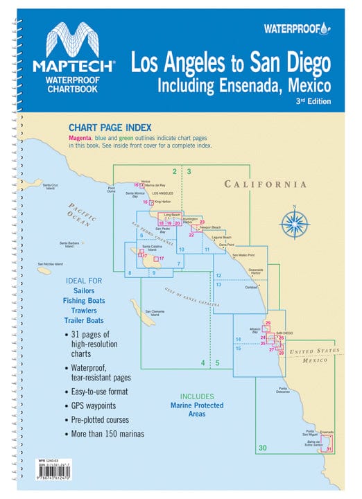 Maptech Waterproof Chartbook: Los Angeles to San Diego including Ensenada, Mexico, 3rd Edition