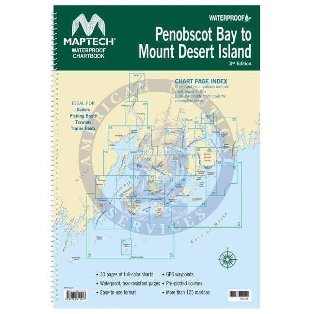Maptech Waterproof Chartbook: Penobscot Bay to Mount Desert Island, 3rd Edition