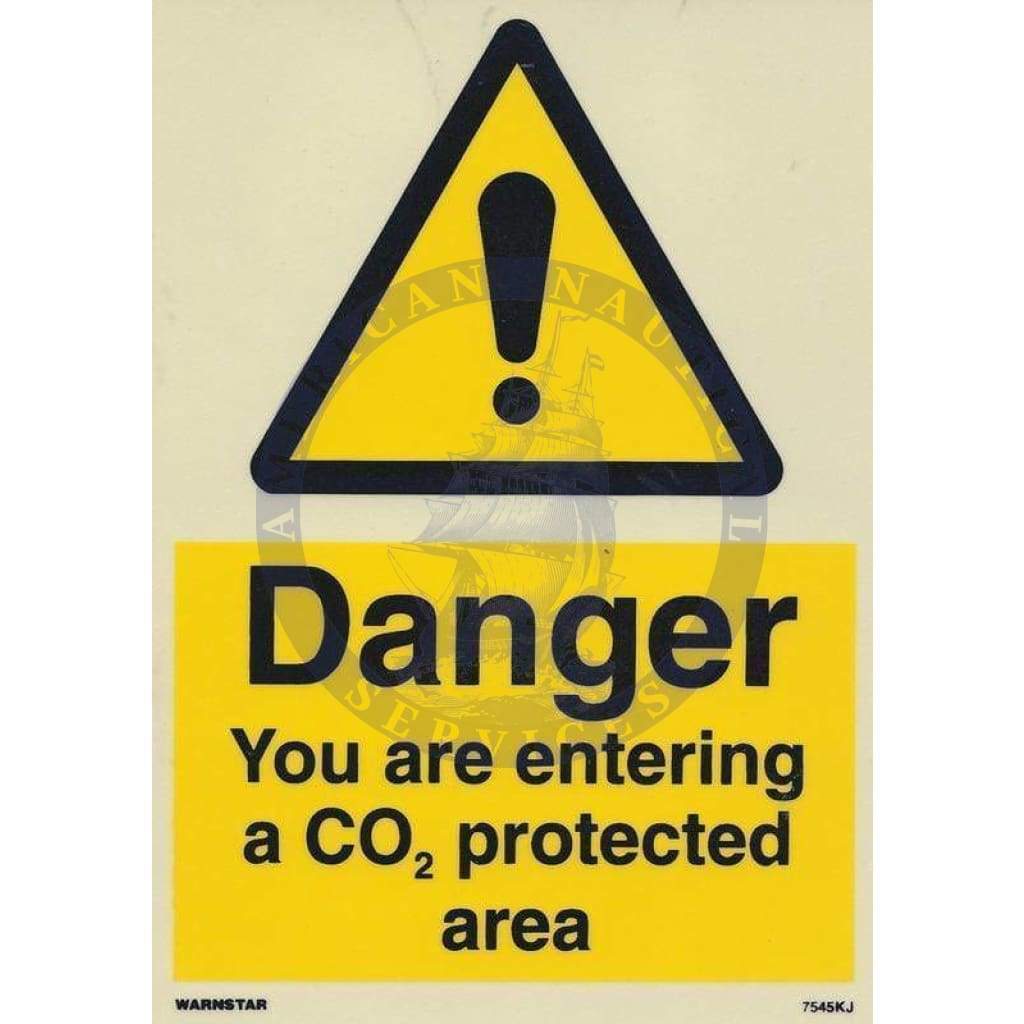 Marine Fire Equipment Sign: Danger You are Entering a CO2 Protected Area
