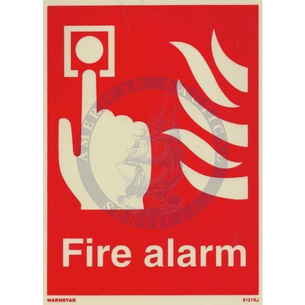Marine Fire Equipment Sign: Fire Alarm + Symbol