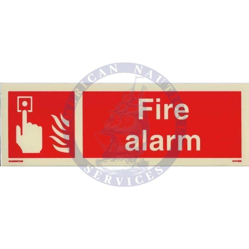 Marine Fire Equipment Sign: Fire Alarm + symbol
