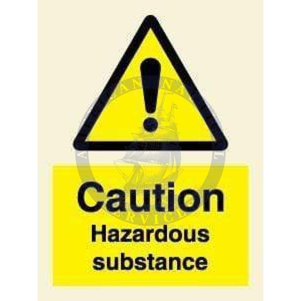 Marine Hazard Sign: Caution Hazardous Substance