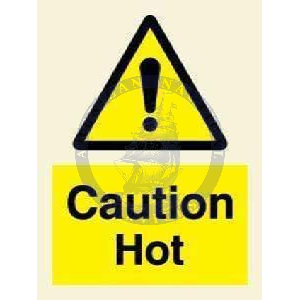 Marine Hazard Sign: Caution Hot