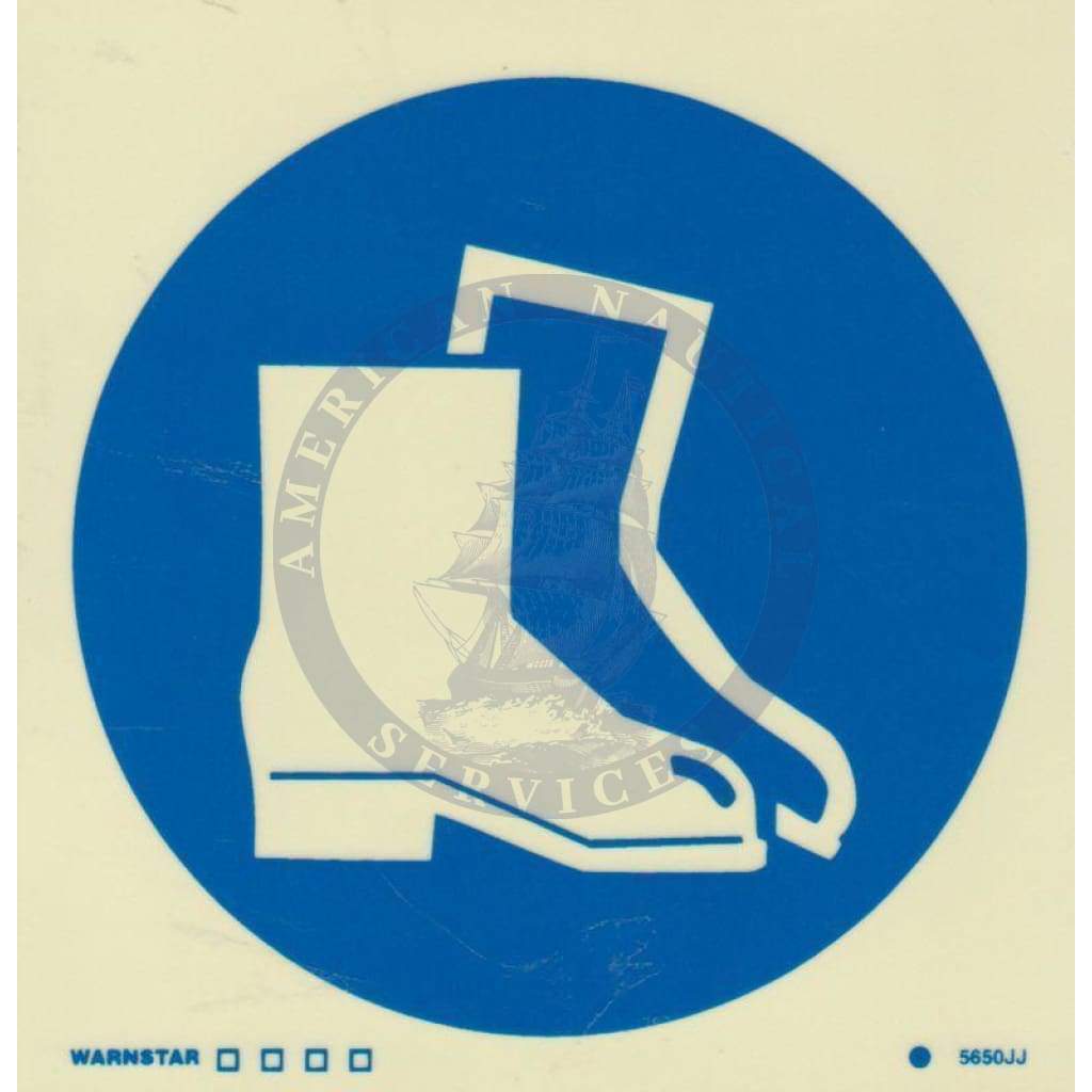 Marine Mandatory Sign: Boots Symbol