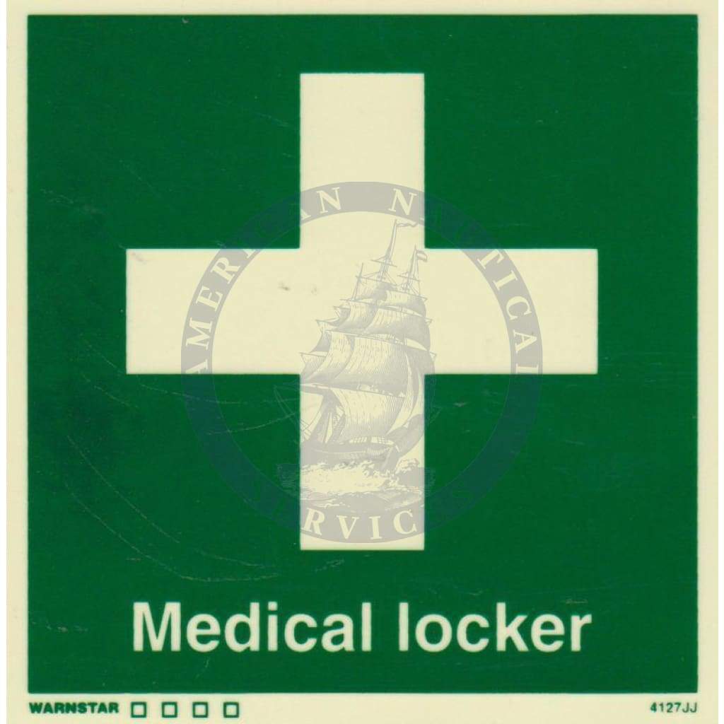 Marine Safety Sign, IMO Life Saving App. Symbol: Medical Locker - With Text