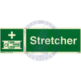Marine Safety Sign: Stretcher with Text
