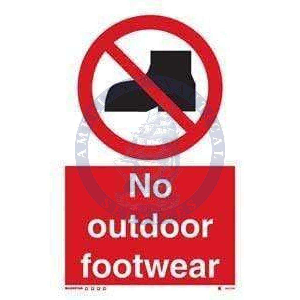 Marine Water Safety Sign: No Outdoor Footwear